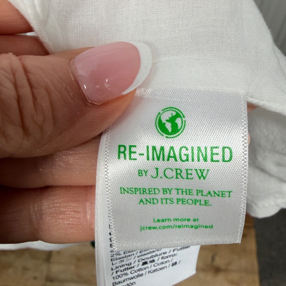 J.Crew Factory Re-Imagined Striped Tiered Midi Dress Pockets Blue White 6P - Picture 13 of 16